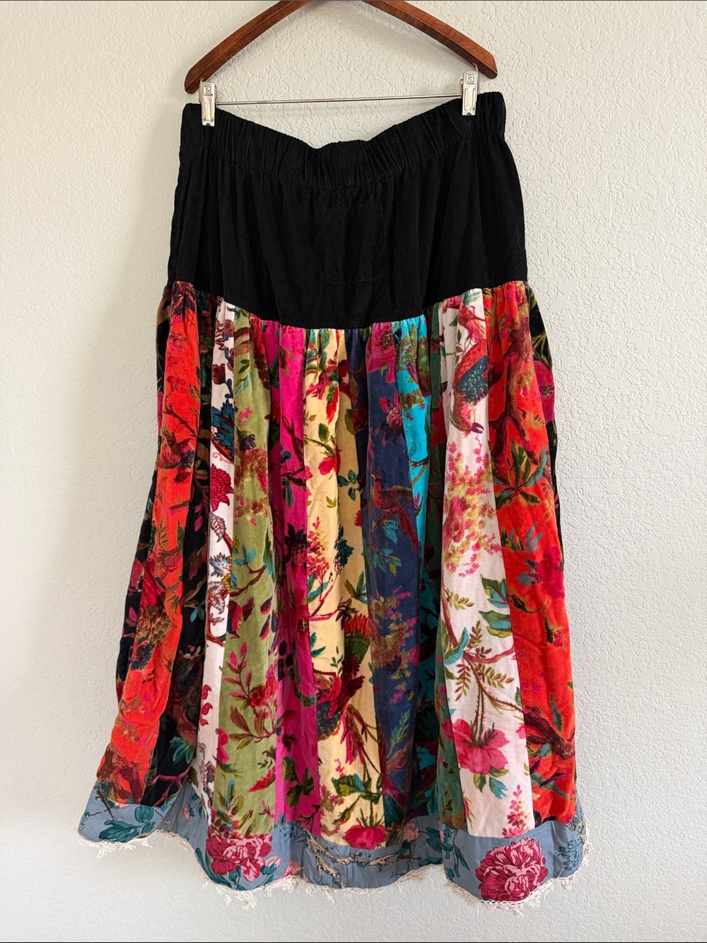 A RARE BIRD Velvet Patchwork Handmade Convertible Skirt/Dress. Size OS - Picture 7 of 13